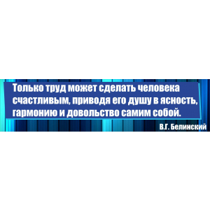 Только труд может сделать человека счастливым Белинский